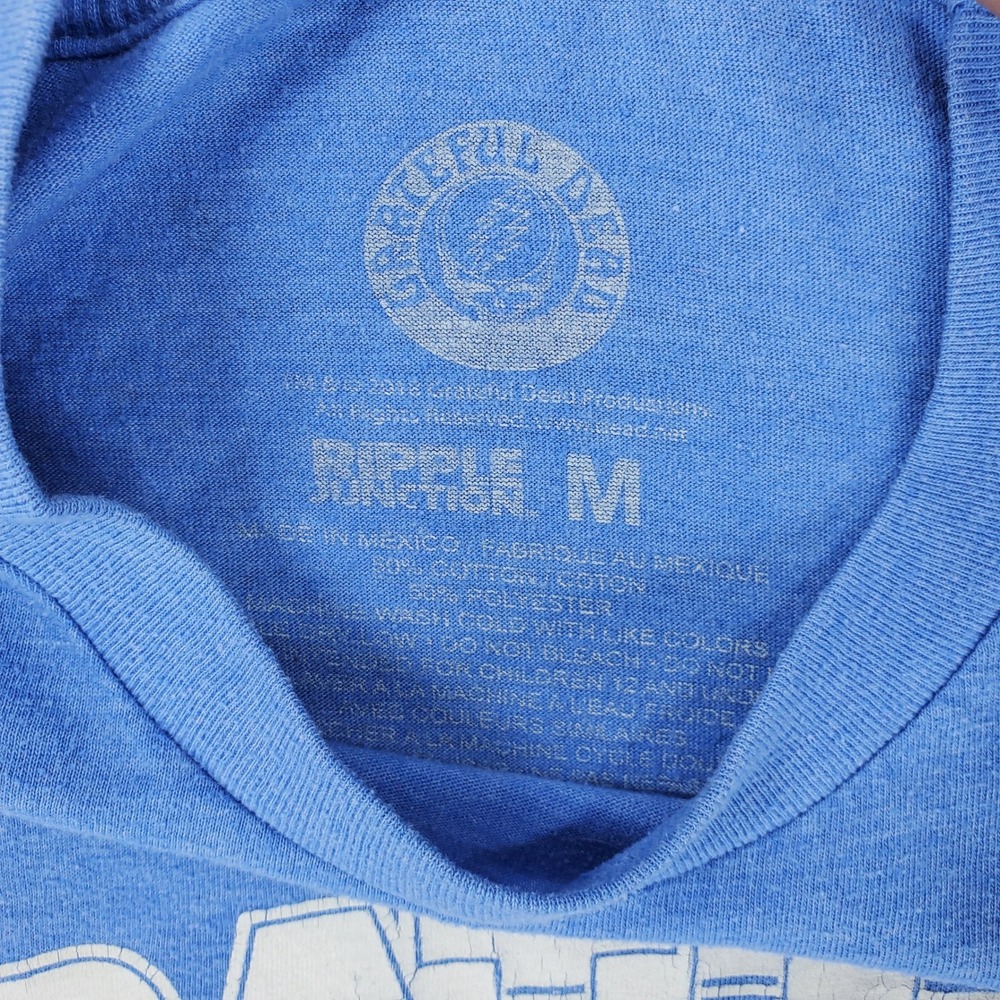 Ripple Junction Grateful Dead T-Shirt Womens M Blue Ithaca 1977 Graphic Crop Top - Picture 2 of 3